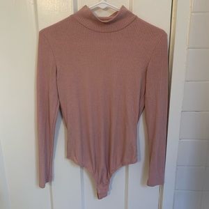 Ribbed turtleneck bodysuit